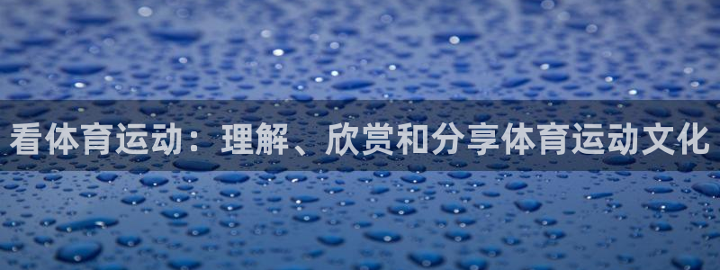 杏耀集团官网：看体育运动：理解、欣赏和分享体育运动文化