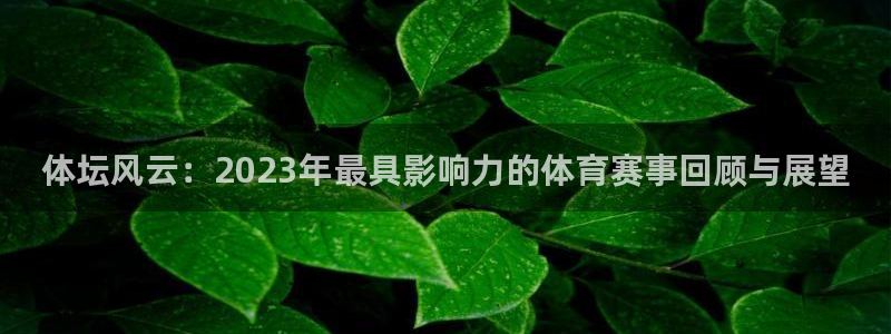 杏耀体育4：体坛风云：2023年最具影响力的体育赛事回顾与展望